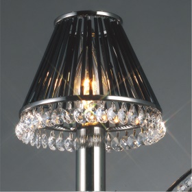IL30900  Crystal and Glass Rod Clip-On Shade Black Chrome